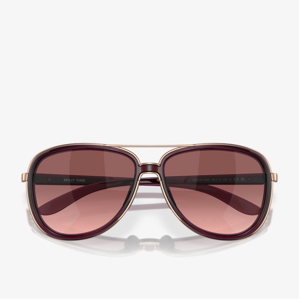 Oakley Women's Split Time Crystal Raspberry Sunglasses - Picture 5 of 9